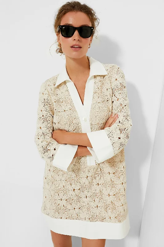 Tan Crochet Collier Dress Tunics Wedding white