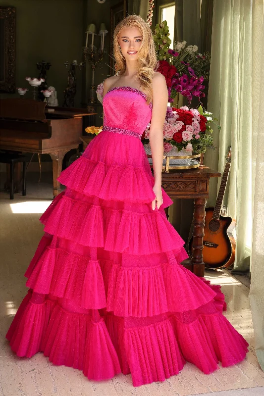 Ava Presley 29529 Long Formal Ruffle Tiered Ball Gown Pleated Prom Dress Tunics Designer luxury Ava Presley 29529 Long Formal Ruffle Tiered Ball Gown Pleated Prom Dress Tunics Designer luxury