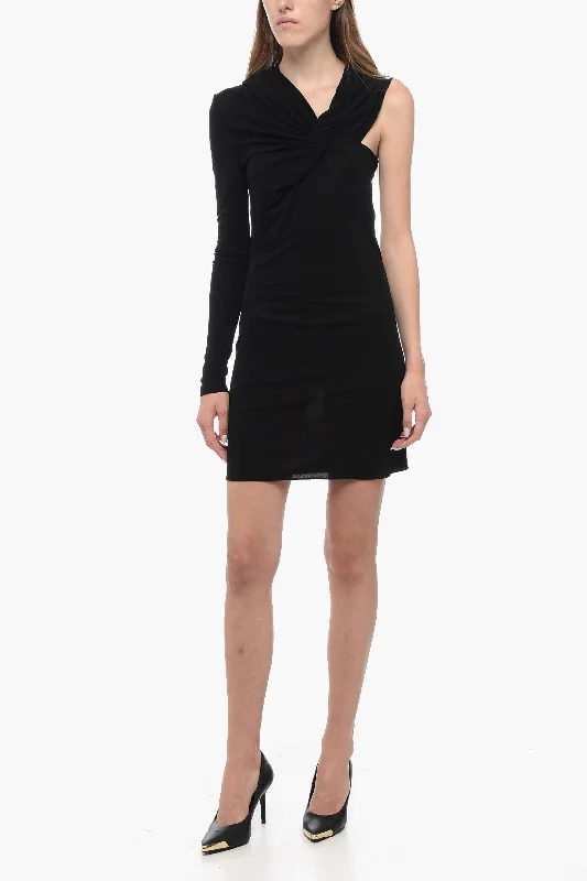 Saint Laurent Asymmetric Dress with Knot Detail Tunics Long Elegant