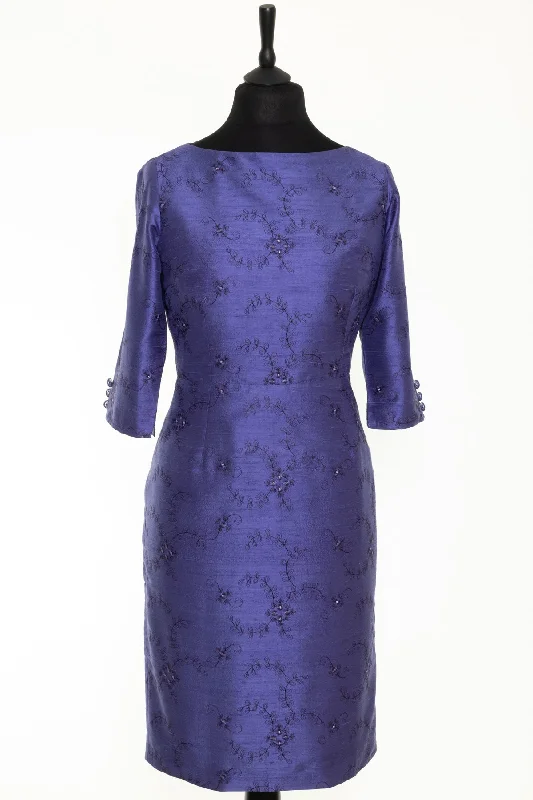 Sophia Dress in Persian Periwinkle - Bateau Neck Tunics Leisure comfortable