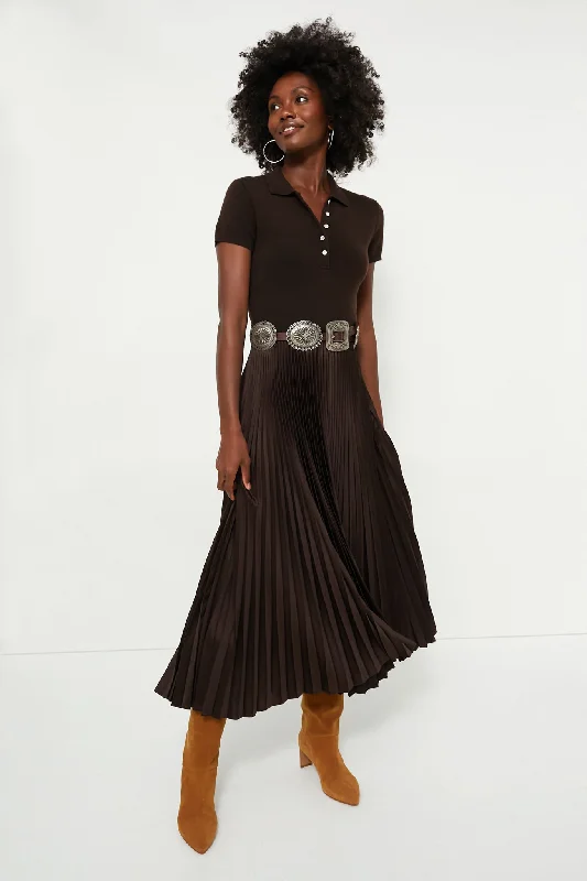 Squire Brown Short Sleeve Day Dress Tunics Winter warm