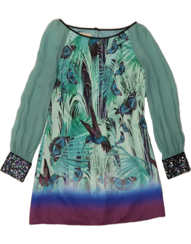 MONSOON Womens Abstract Pattern Sheath Dress UK 10 Small Turquoise Floral Tunics Versatile functional MONSOON Womens Abstract Pattern Sheath Dress UK 10 Small Turquoise Floral Tunics Versatile functional
