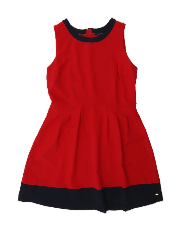 TOMMY HILFIGER Womens Sleeveless A-Line Dress US 14 XL Red Polyester Tunics Practical easy-care TOMMY HILFIGER Womens Sleeveless A-Line Dress US 14 XL Red Polyester Tunics Practical easy-care