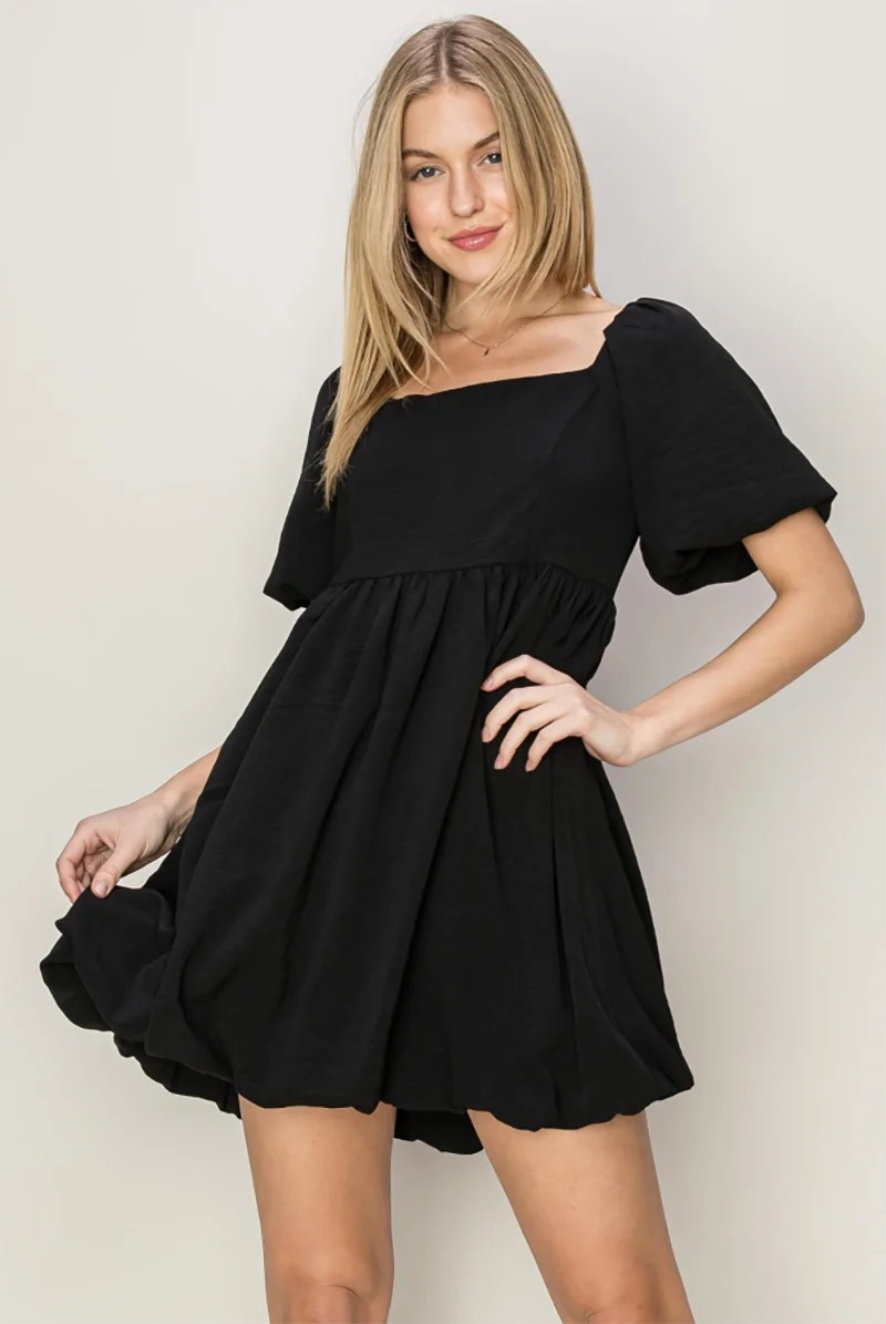 Short Puff Sleeve Mini Balloon Dress Tunics Top rated