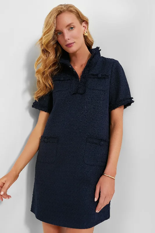 Navy Tweed Ophelia Dress Tunics Versatile stylish