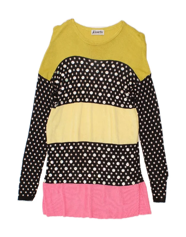 VINTAGE Womens Long Sleeve Jumper Dress UK 6 XS Multicoloured Colourblock Tunics Solid Classic VINTAGE Womens Long Sleeve Jumper Dress UK 6 XS Multicoloured Colourblock Tunics Solid Classic