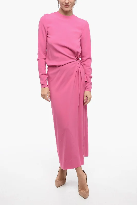 Lanvin Long-sleeved Bare Back Dress with Side Split Tunics Evening elegant