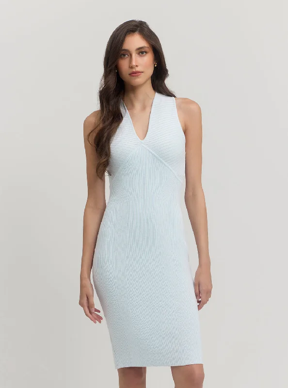 Blue Carista Midi Knit Dress Tunics Cozy comfortable