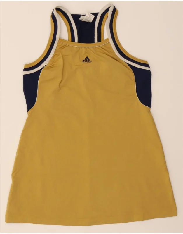 ADIDAS Womens Tennis Dress UK 18 XL Yellow Colourblock Polyamide Tunics Summer linen ADIDAS Womens Tennis Dress UK 18 XL Yellow Colourblock Polyamide Tunics Summer linen
