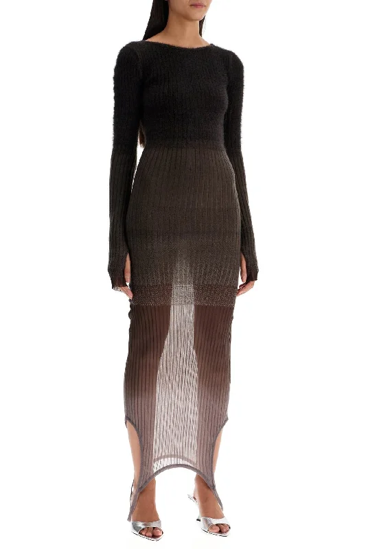 The Attico "gradient Knit Dress In Seven Off-the-shoulder Chic Trendy