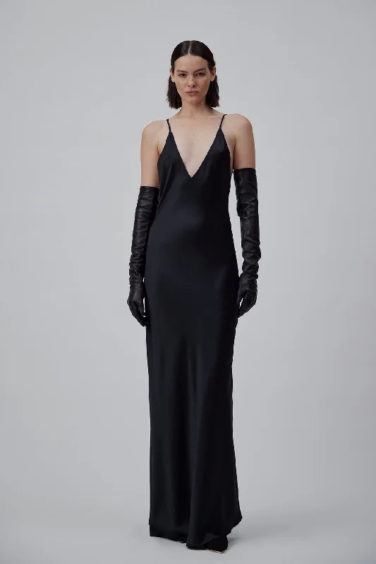 SILK EVENING DRESS IN BLACK Tunics Wedding white