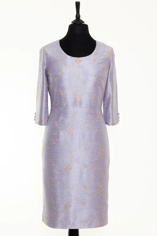 Sophia Dress in Lilac Lace - Round Neck Tunics Denim casual