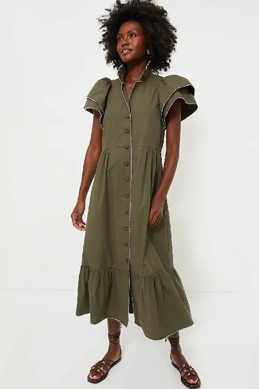 Olive Green Alice Dress Tunics Stylish modern