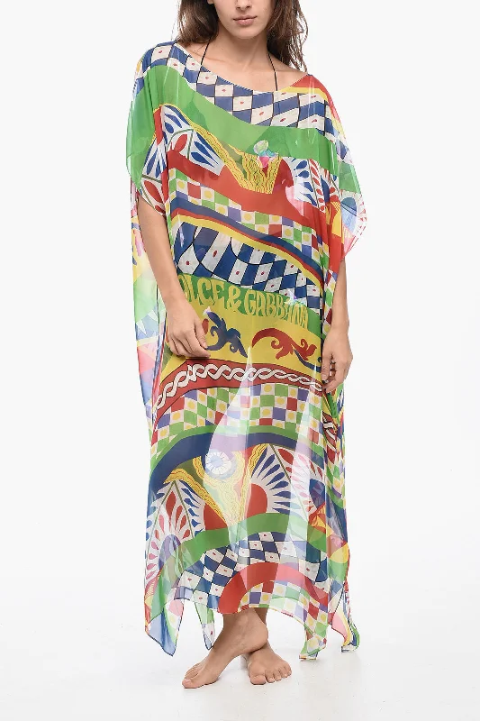 Dolce & Gabbana Printed Silk Kaftan Dress 38 Italian size Tunics Sophisticated sleek Dolce & Gabbana Printed Silk Kaftan Dress 38 Italian size Tunics Sophisticated sleek