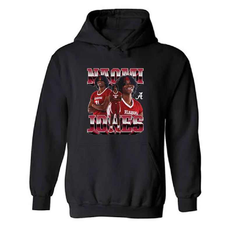 Alabama - NCAA Women's Basketball : Naomi Jones - Player Collage Hooded Sweatshirt Hoodie with Hem Lace Feminine Delicate Alabama - NCAA Women's Basketball : Naomi Jones - Player Collage Hooded Sweatshirt Hoodie with Hem Lace Feminine Delicate