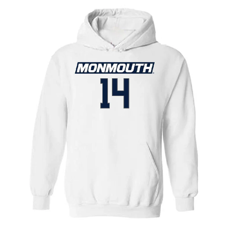 Monmouth - NCAA Women's Basketball : Kellyn Preira - Replica Shersey Hooded Sweatshirt Hoodie with Pastel Soft Subtle Monmouth - NCAA Women's Basketball : Kellyn Preira - Replica Shersey Hooded Sweatshirt Hoodie with Pastel Soft Subtle