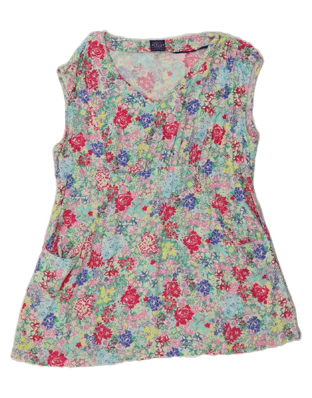 JOULES Womens Sleeveless Tunic Dress UK 18 XL Multicoloured Floral Tunics Distressed trendy JOULES Womens Sleeveless Tunic Dress UK 18 XL Multicoloured Floral Tunics Distressed trendy