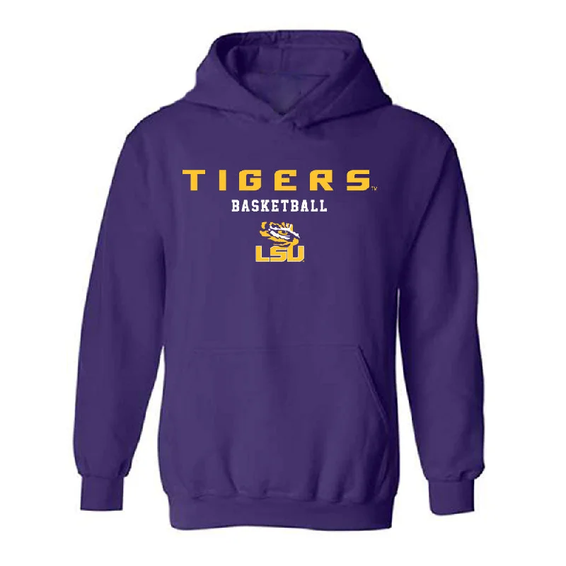 LSU - NCAA Women's Basketball : Mjracle Sheppard - Classic Shersey Hooded Sweatshirt Hoodie with Frayed Bohemian Relaxed LSU - NCAA Women's Basketball : Mjracle Sheppard - Classic Shersey Hooded Sweatshirt Hoodie with Frayed Bohemian Relaxed