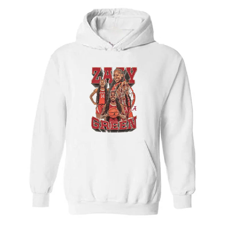 Alabama - NCAA Women's Basketball : Zaay Green - Player Collage Hooded Sweatshirt Hooded Sweatshirt Casual Wear Street Style Alabama - NCAA Women's Basketball : Zaay Green - Player Collage Hooded Sweatshirt Hooded Sweatshirt Casual Wear Street Style