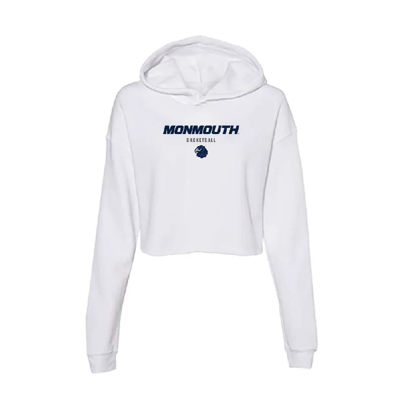 Monmouth - NCAA Women's Basketball : Kellyn Preira - Women's Crop Fleece Hoodie Hoodie with Rhinestones Sparkly Elegant Monmouth - NCAA Women's Basketball : Kellyn Preira - Women's Crop Fleece Hoodie Hoodie with Rhinestones Sparkly Elegant
