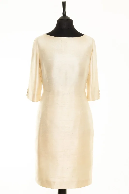 Sophia Dress In Ghost - Bateau Neck Tunic Top Casual
