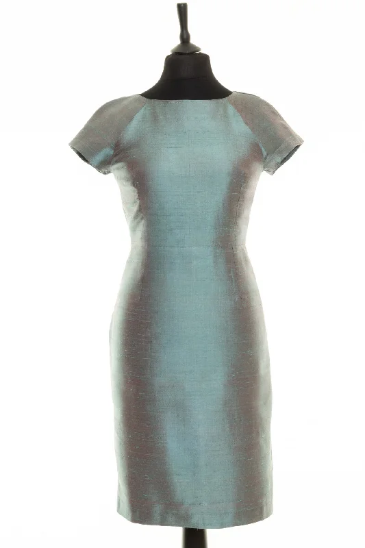 Hepburn Dress in Smokey Blue Halter Neckline Beach