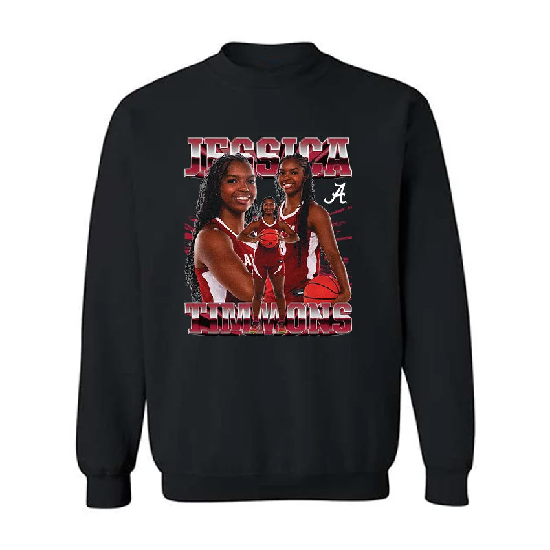 Alabama - NCAA Women's Basketball : Jessica Timmons - Player Collage Crewneck Sweatshirt Hoodie with Hem Contrast Bold Stylish Alabama - NCAA Women's Basketball : Jessica Timmons - Player Collage Crewneck Sweatshirt Hoodie with Hem Contrast Bold Stylish