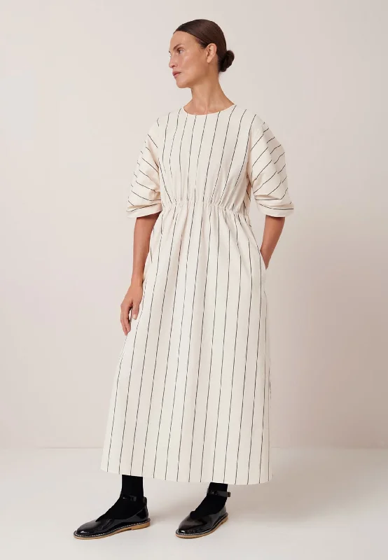 Ellora Dress - Greige Pinstripe Tunics New arrival