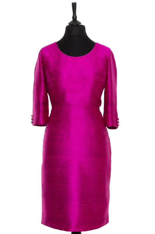 Sophia Dress In Wild Orchid - Round Neck Tunics Plaid country