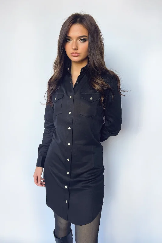 Savannah Women's Dress Black Tunics Denim casual