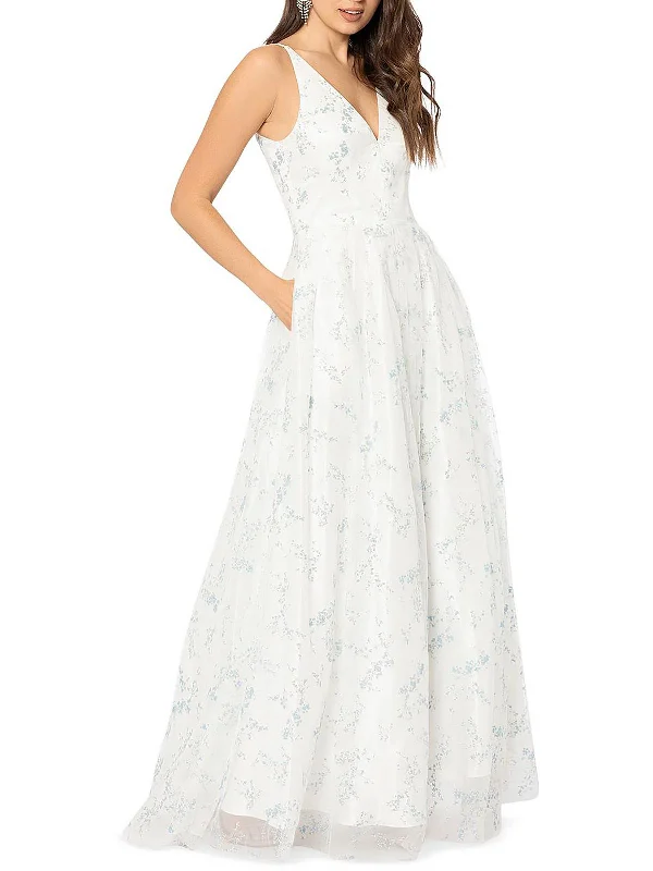 Womens Mesh Embroidered Evening Dress Tunics Mesh breathable