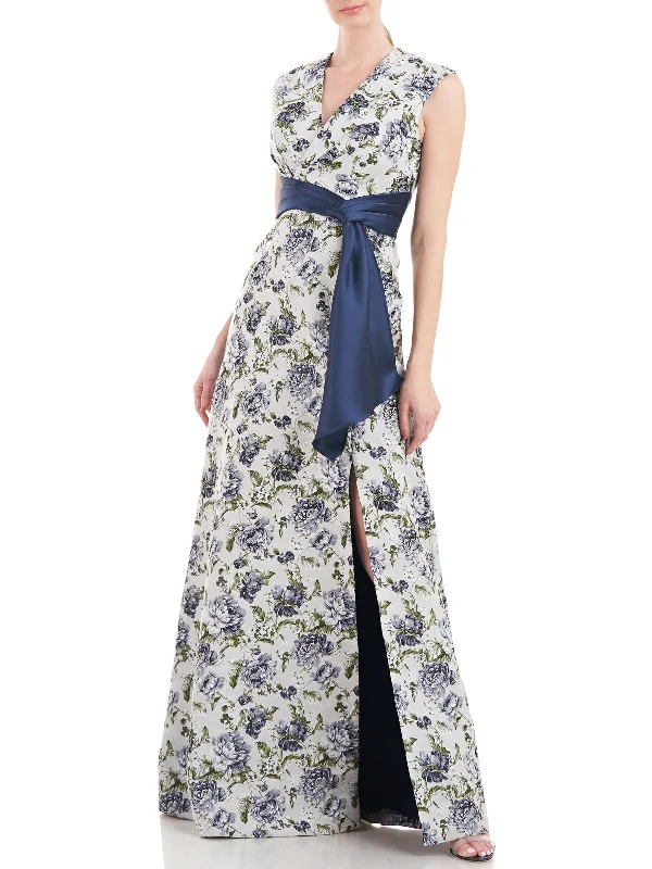 Ansley Womens Floral Pleated Evening Dress Tunics Distressed trendy