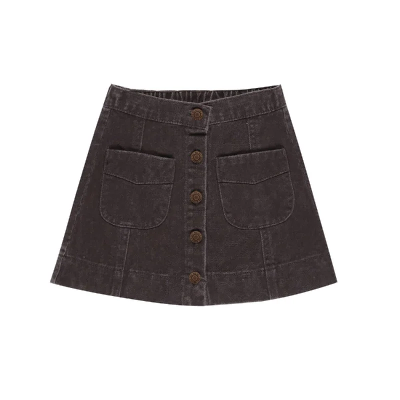 Denver Mini Skirt in Washed Black by Rylee & Cru silk skirt elegant