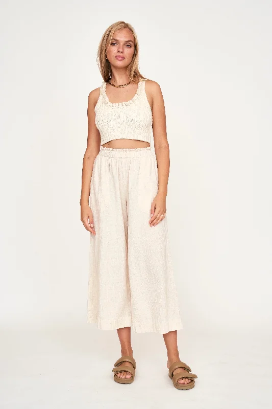 Mirth Pant in Oatmeal Stylish Elastic Waist Pants