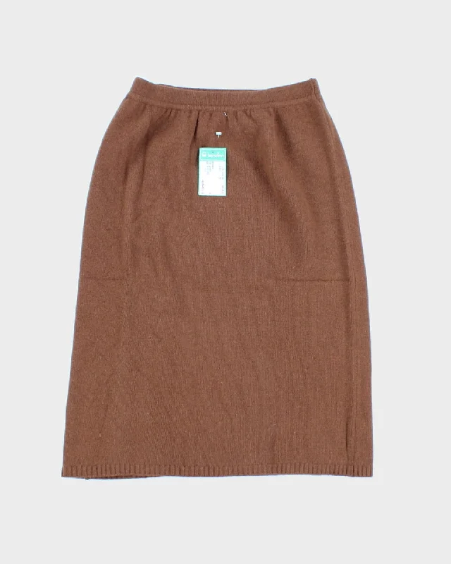 Vintage 70's Benetton Deadstock Pure Wool Knit Skirt - W:30 wool skirt thick
