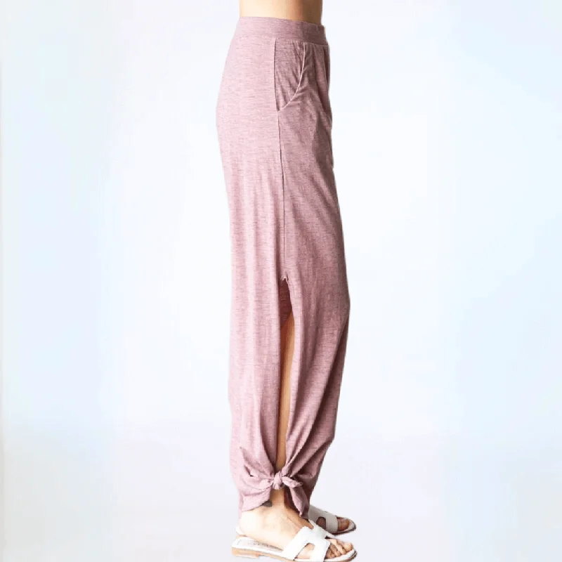 Boho Vibes Tie Hem Pants Made in USA Cozy Jogger Leggings