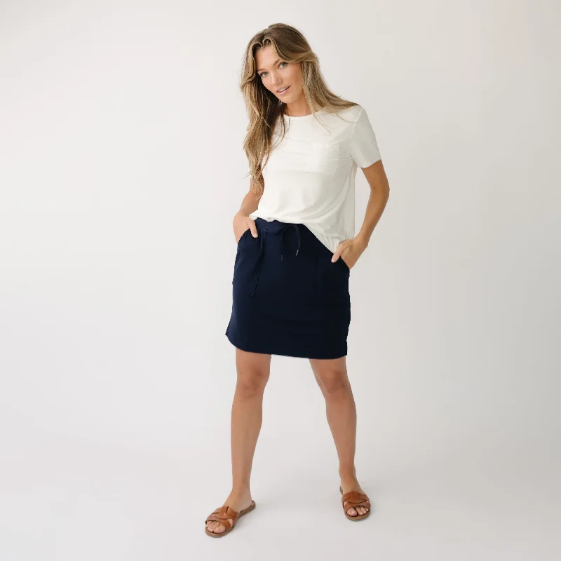 Women's Brushed Bamboo Patch Pocket Skirt denim skirt durable