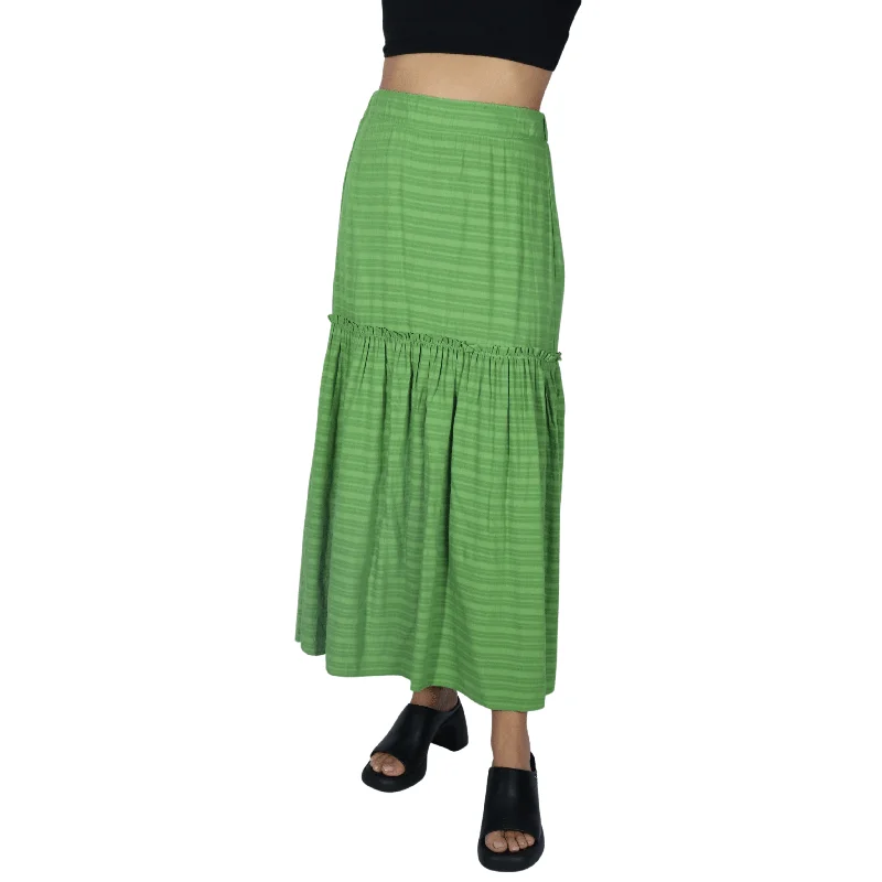 OXXO - Ruffled stripe skirt lace skirt delicate