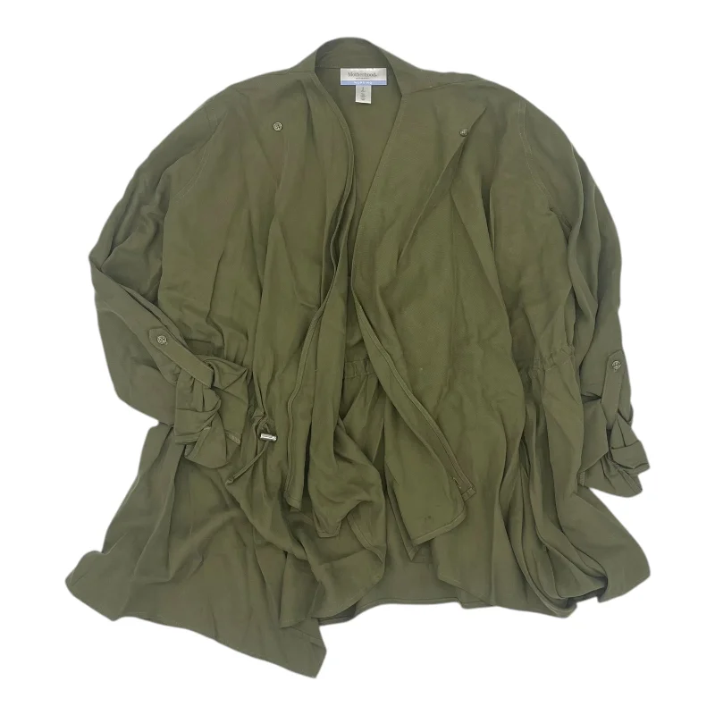Mat Cardigan By Motherhood In Green, Size:S Notch Collar Peter Pan Collar Cowl Neck