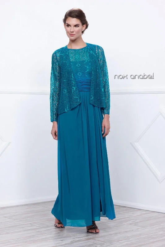 Long Mother of the Bride Formal Dress with Jacket Lace Jacket Ribbed Jacket Sequined Jacket Long Mother of the Bride Formal Dress with Jacket Lace Jacket Ribbed Jacket Sequined Jacket