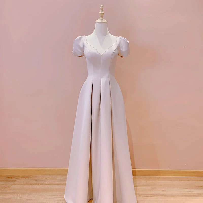 Pink Sweetheart Short Sleeves Floor Length Party Dress, Pink Wedding Party Dresses Tunics Chinos classic Pink Sweetheart Short Sleeves Floor Length Party Dress, Pink Wedding Party Dresses Tunics Chinos classic