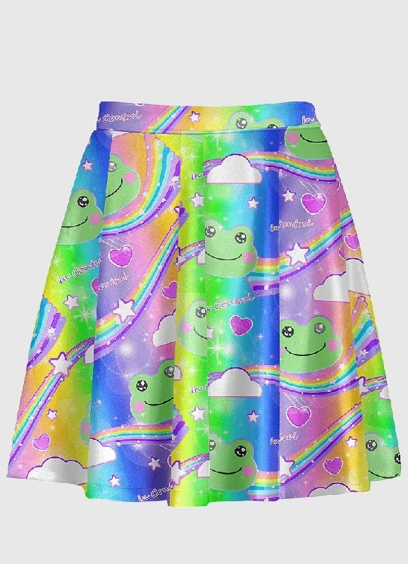 Frog Kidcore Flare Skirt lightweight skirt design