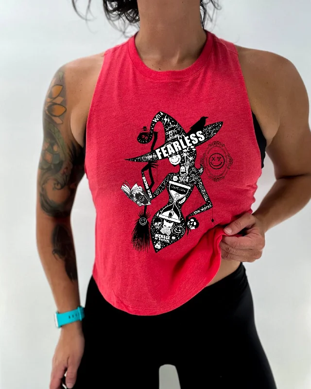 Ladies "SALTY WITCH" Flowy Crop Tank adorable tank top