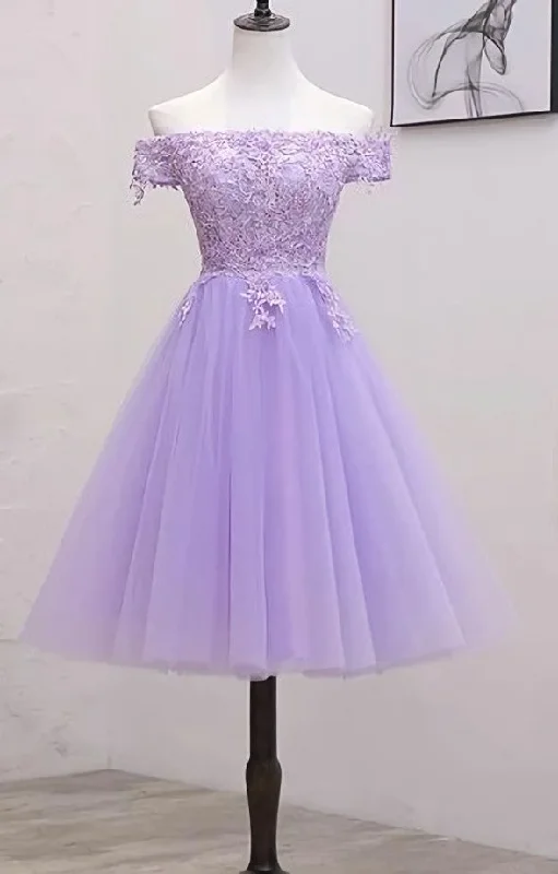 Light Purple Lace And Tulle Off The Shoulder Homecoming Dress, Short Party Dress Tunics Top rated Light Purple Lace And Tulle Off The Shoulder Homecoming Dress, Short Party Dress Tunics Top rated