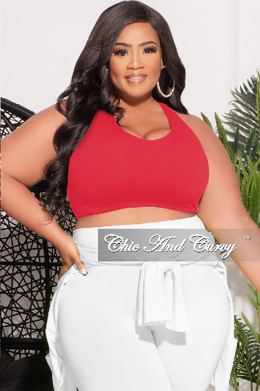Final Sale Plus Size Ribbed Racerback Tank Top in Ruby charcoal tank top