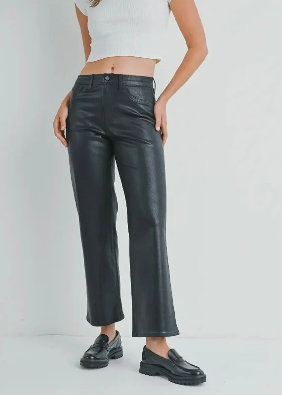 Coated Straight Leg Pant High-Waist Jeans
