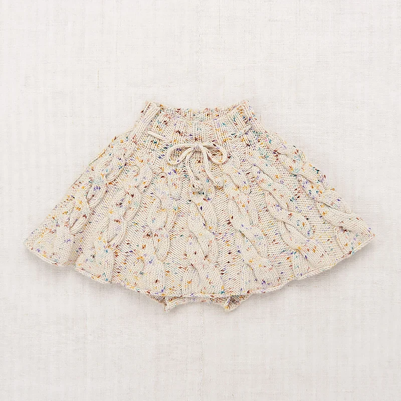 Cable Skating Skirt in Iris Confetti by Misha & Puff linen skirt breathable