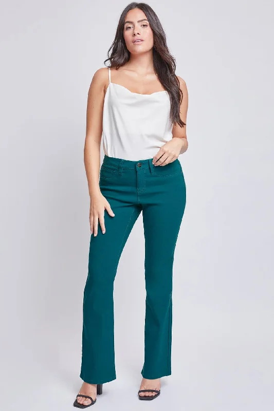 Women's Hyperstretch Bootcut Pants, Emerald Soft Wool Pants