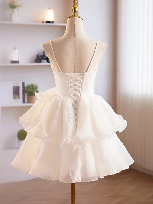 White Tulle Sweetheart Short Prom Dress, White Tulle Straps Party Dress Tunics Wedding white White Tulle Sweetheart Short Prom Dress, White Tulle Straps Party Dress Tunics Wedding white