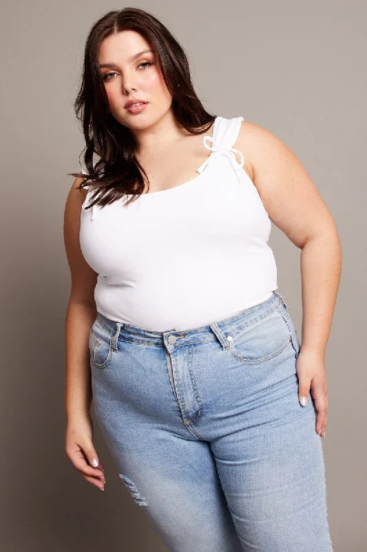 White Tank Top Supersoft striped tank top